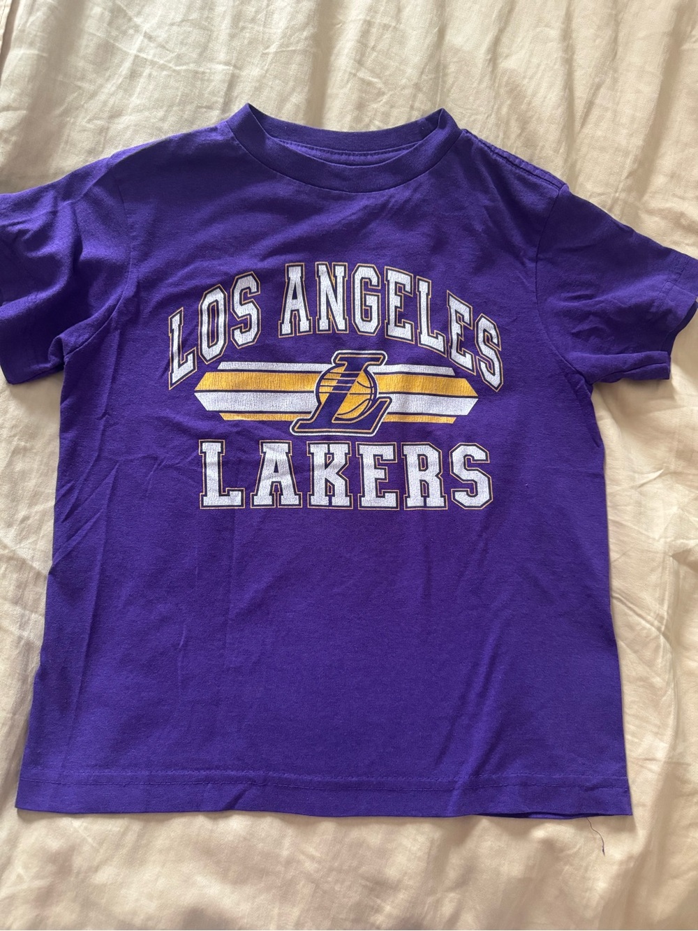 NBA Los Angeles Lakers Purple T-Shirt with White & Gold Logo